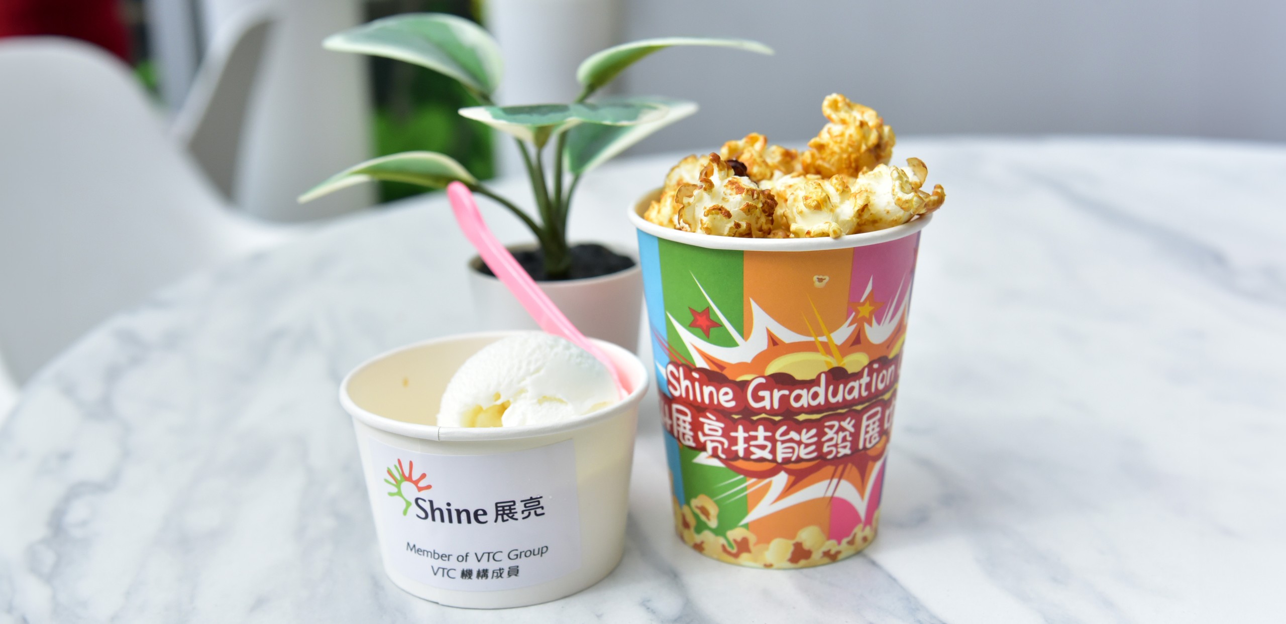 Ice-cream and popcorn snacks prepared for the Graduation Ceremony